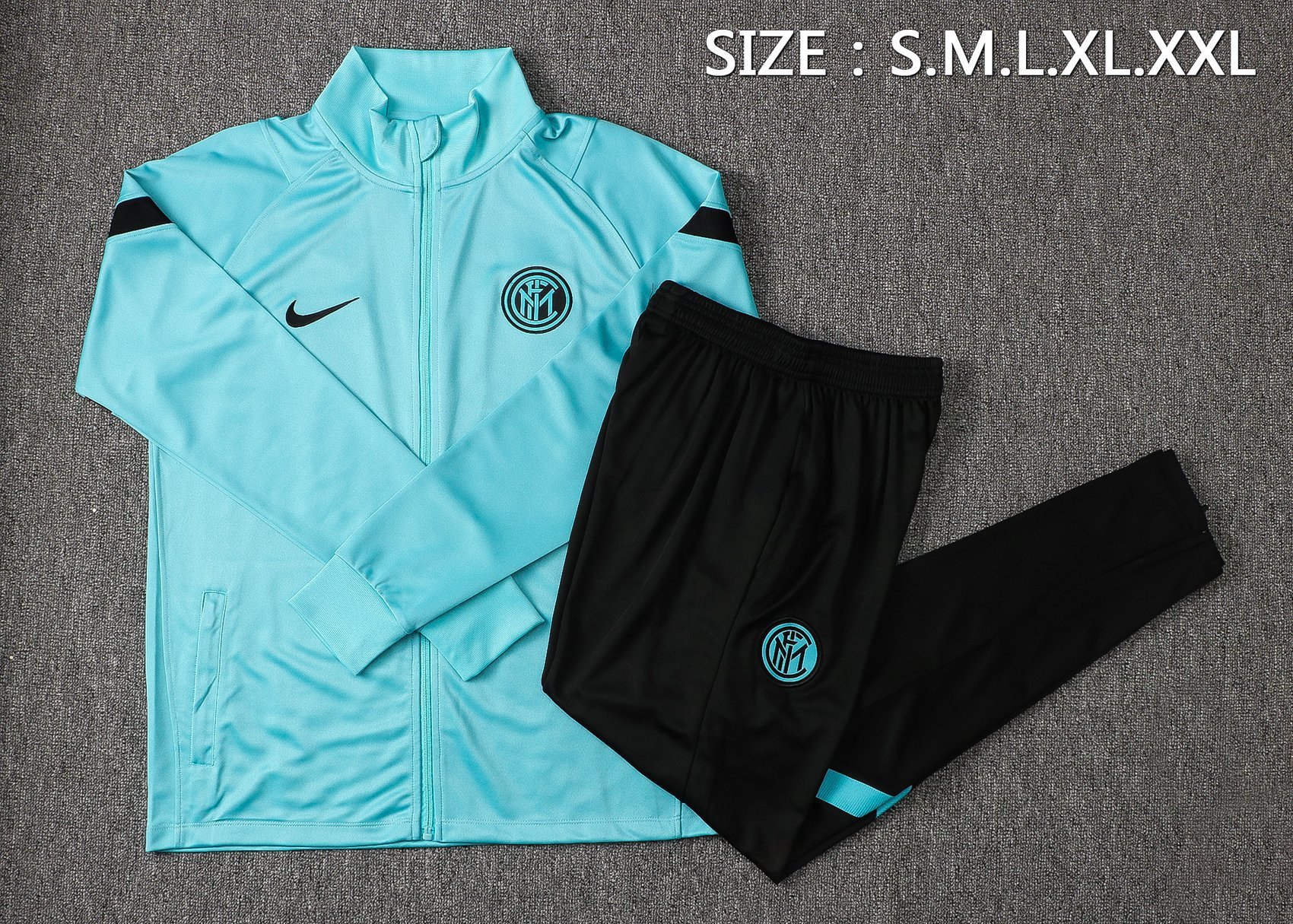 2022 Inter Milan Turtleneck Green Training Anthem Jacket Tracksuit