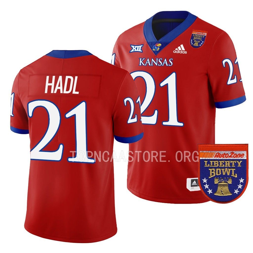 2022 Liberty Bowl John Hadl Kansas Jayhawks #21 Red College Jersey Men’s