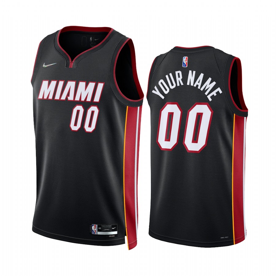 2022 Miami Heat Custom Black Icon Edition #00 Jersey
