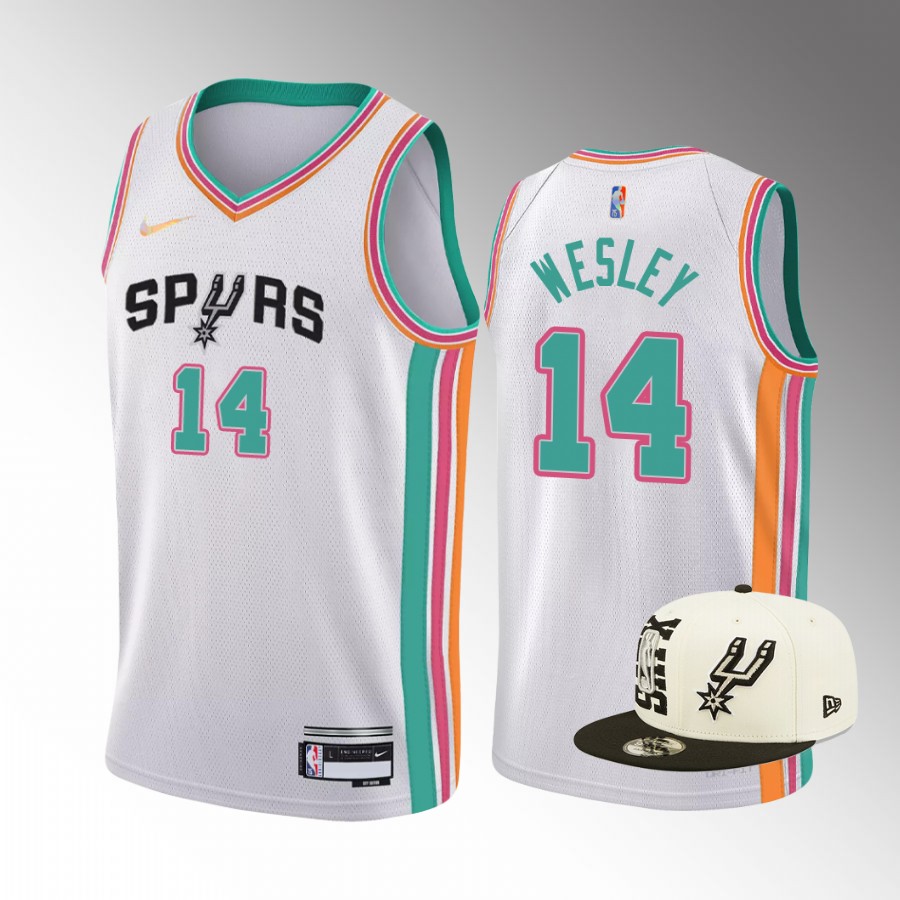 2022 NBA Draft Blake Wesley San Antonio Spurs White Jersey City Edition
