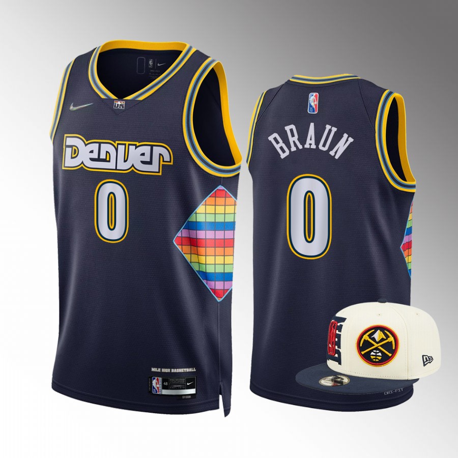 2022 NBA Draft Christian Braun Denver Nuggets Navy Jersey City Edition