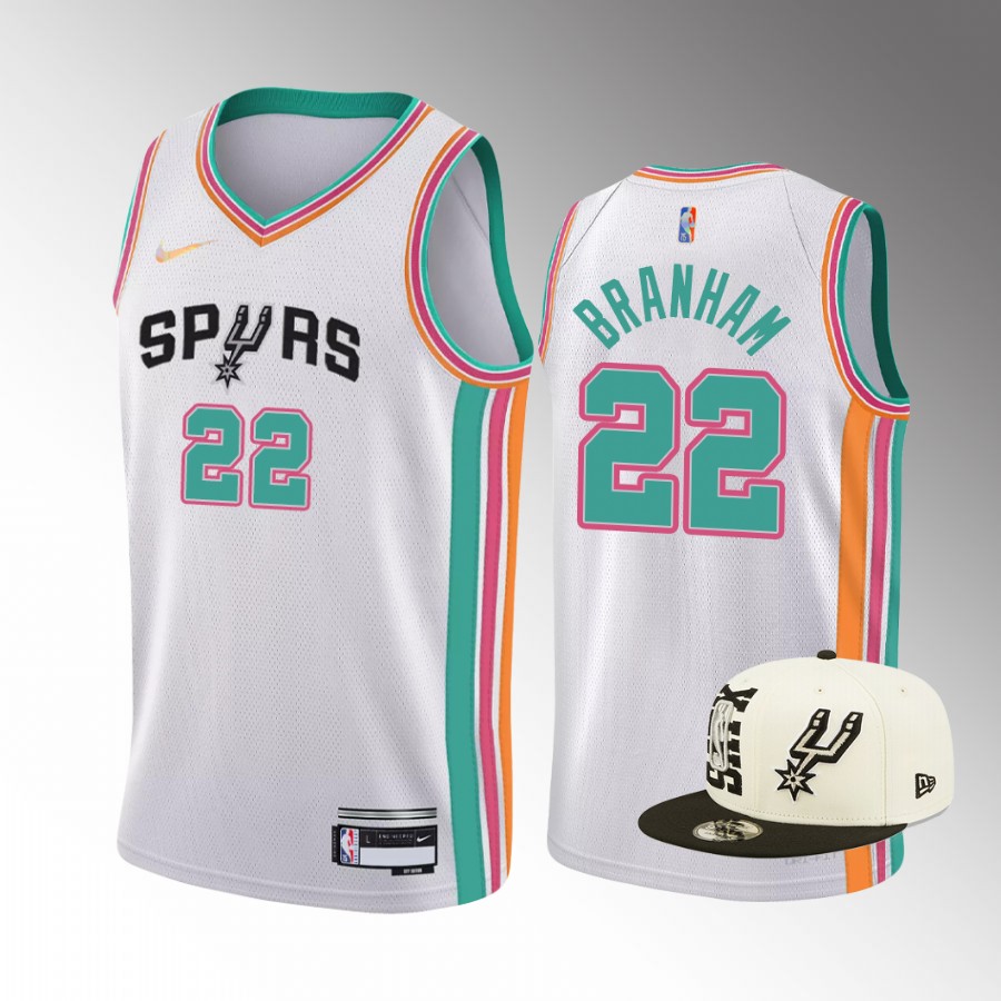 2022 NBA Draft Malaki Branham San Antonio Spurs White Jersey City Edition