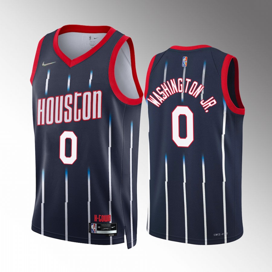 2022 NBA Draft TyTy Washington #0 Houston Rockets Navy Jersey City Edition