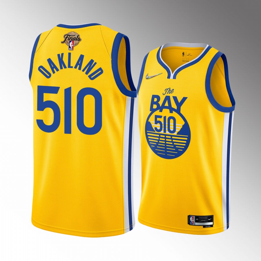 2022 NBA Finals Golden State Warriors 510 Oakland Pride Gold Jersey