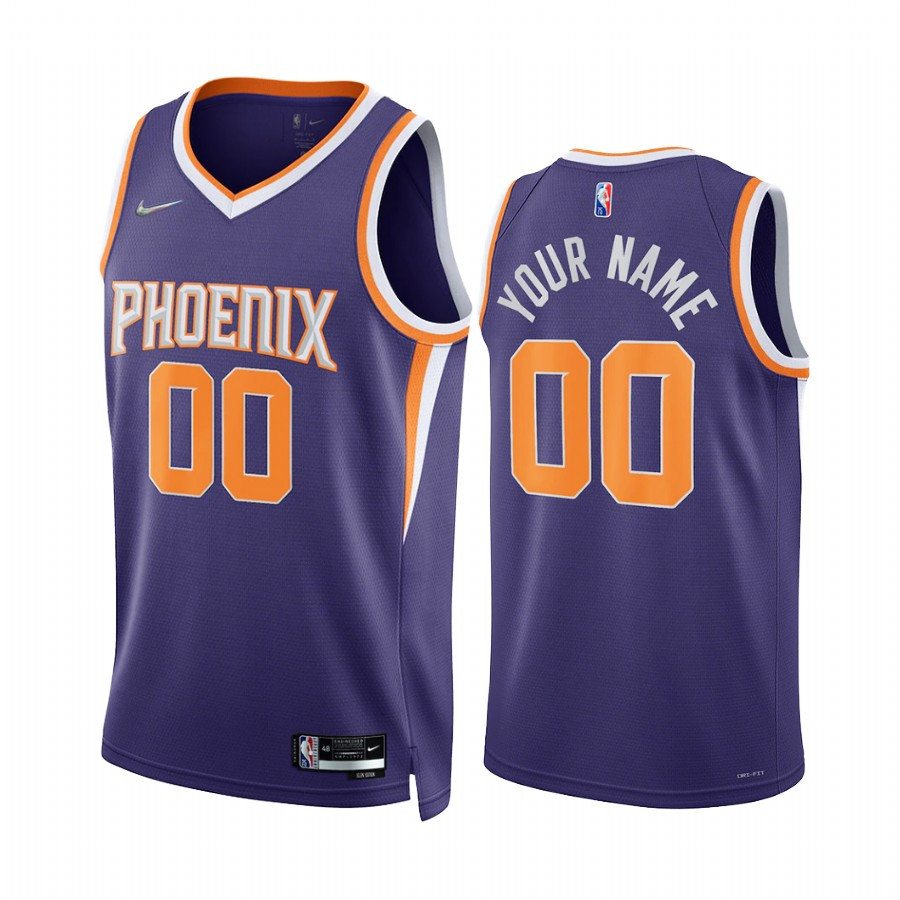 2022 Phoenix Suns Custom 00 Purple Icon Edition Stitched Jersey
