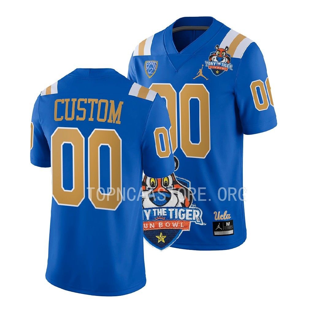 2022 Tony The Tiger Sun Bowl Custom UCLA Bruins #00 Blue Jersey Men’s