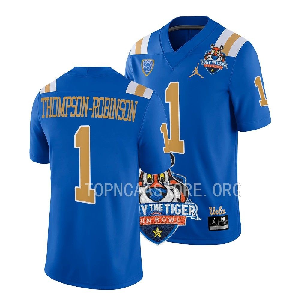 2022 Tony The Tiger Sun Bowl Dorian Thompson-Robinson UCLA Bruins #1 Blue Jersey Men’s