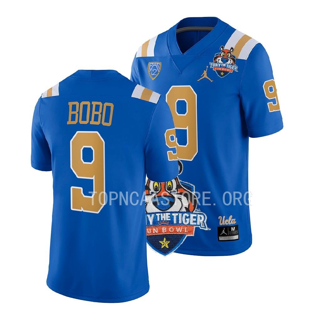 2022 Tony The Tiger Sun Bowl Jake Bobo UCLA Bruins #9 Blue  Jersey Men’s