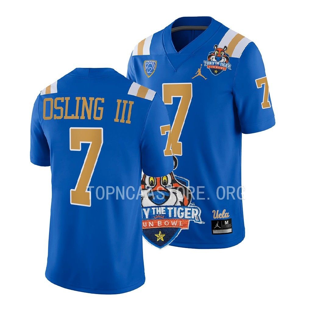 2022 Tony The Tiger Sun Bowl Mo Osling III UCLA Bruins #7 Blue Jersey Men’s