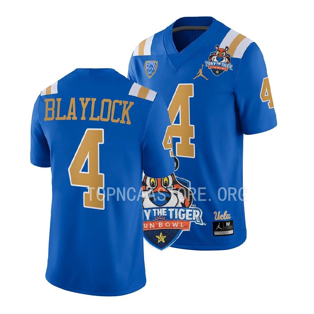 2022 Tony The Tiger Sun Bowl Stephan Blaylock UCLA Bruins #4 Blue Jersey Men’s