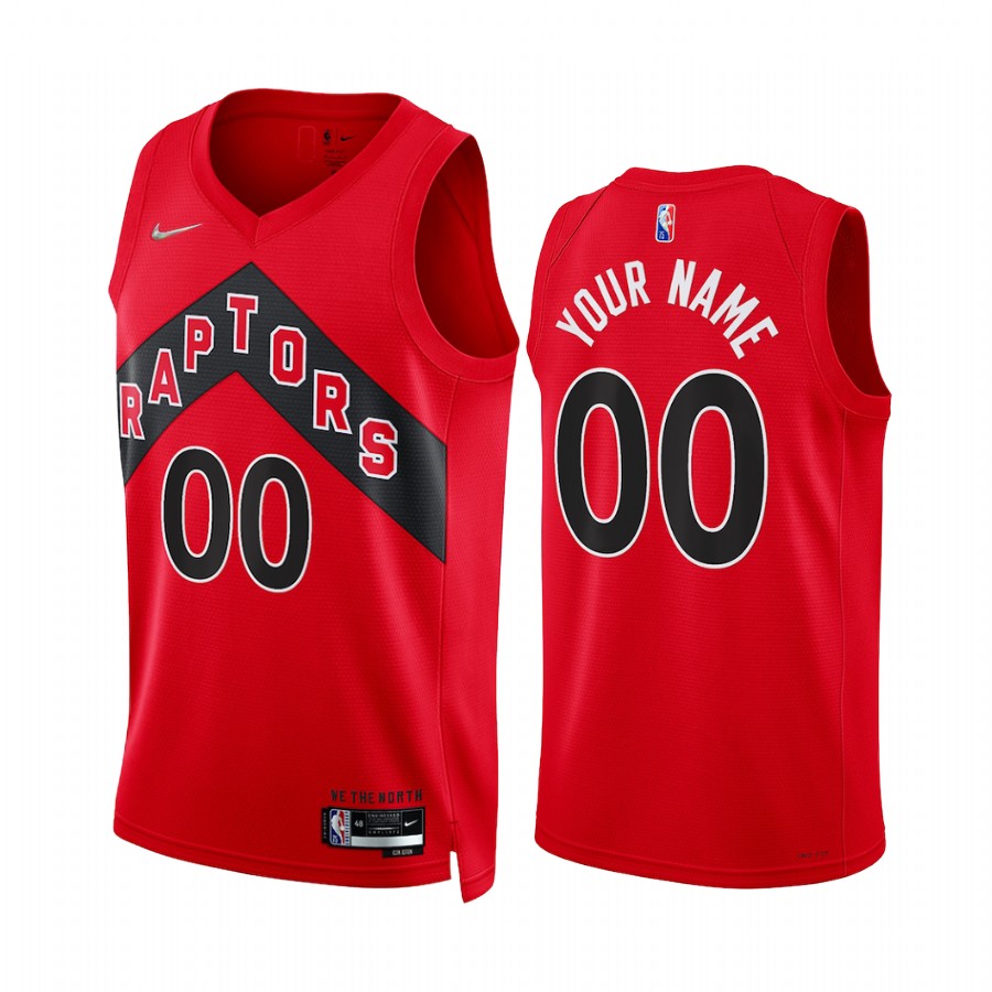 2022 Toronto Raptors Custom Red Icon Edition #00 Jersey