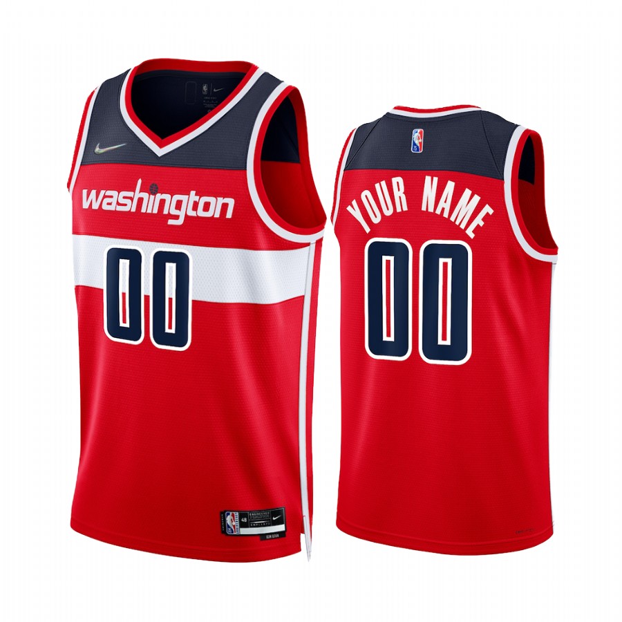 2022 Washington Wizards Custom Red Icon Edition #00 Jersey