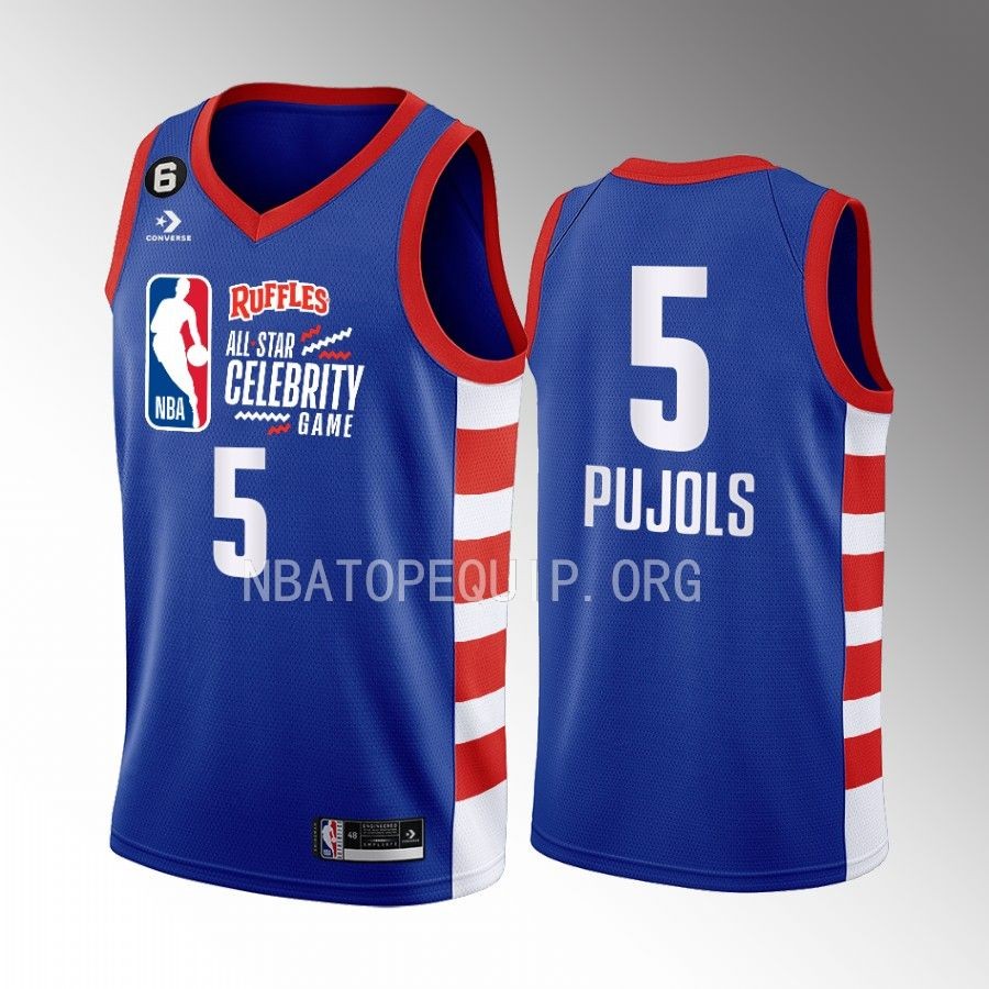 2023 All-Star Celebrity Game Team Ryan Albert Pujols MLB player Blue Jersey #5