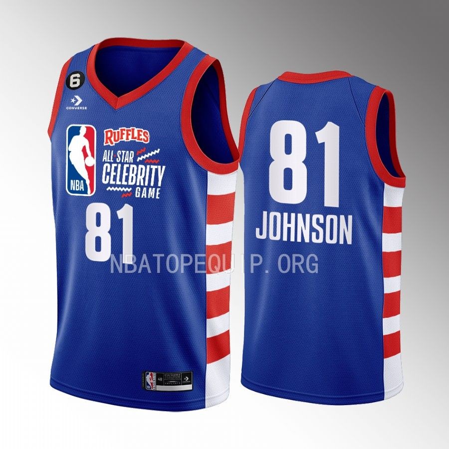 2023 All-Star Celebrity Game Team Ryan Calvin Johnson NFL Alumni Blue Jersey #81