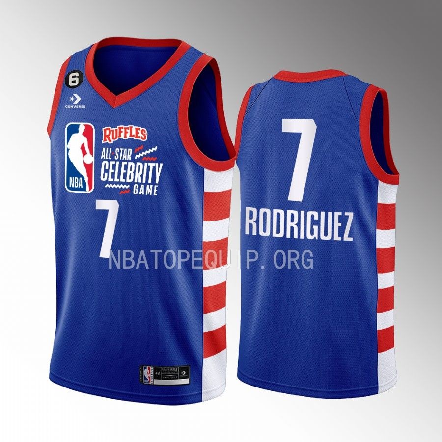 2023 All-Star Celebrity Game Team Ryan Guillermo Rodriguez ABC Jimmy Kimmel Live Blue Jersey #7