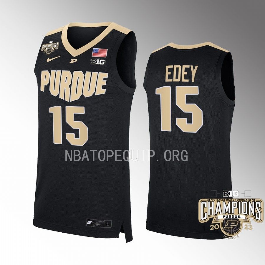2023 Big 10 Mens Champs Zach Edey Purdue Boilermakers White #15 Jersey MVP