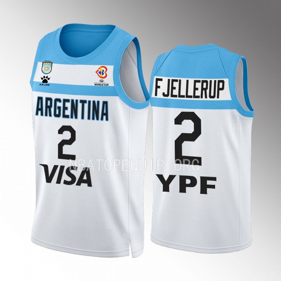 2023 FIBA World Cup Argentina #2 Maximo Fjellerup Men Jersey White Home