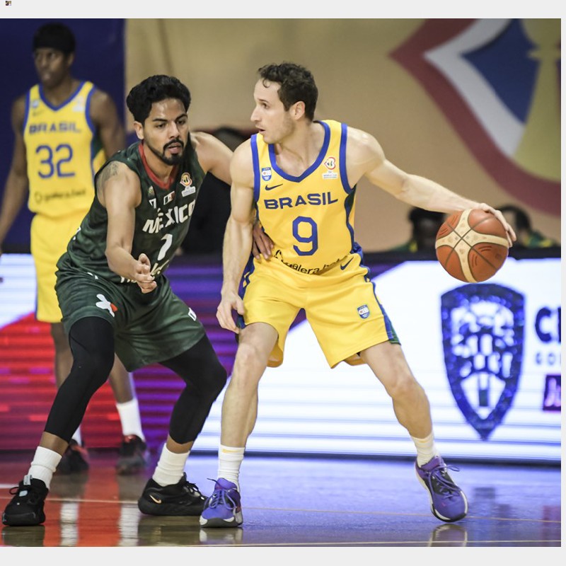 2023 FIBA World Cup Brazil #9 Marcelo Huertas Men Jersey Yellow Home
