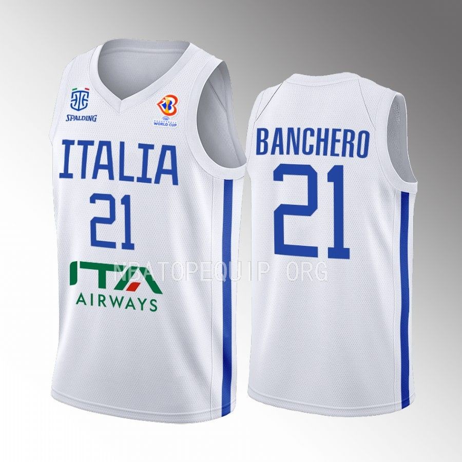 2023 FIBA World Cup Italy Team #21 Paolo Banchero Men Jersey Blue