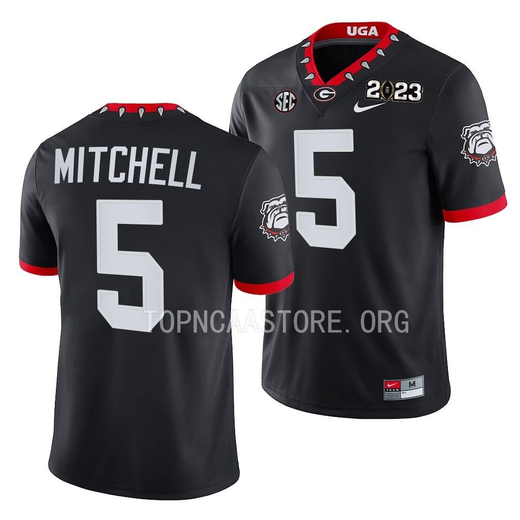 2023 National Championship Adonai Mitchell Georgia Bulldogs #5 Black College Playoff Jersey Men's
