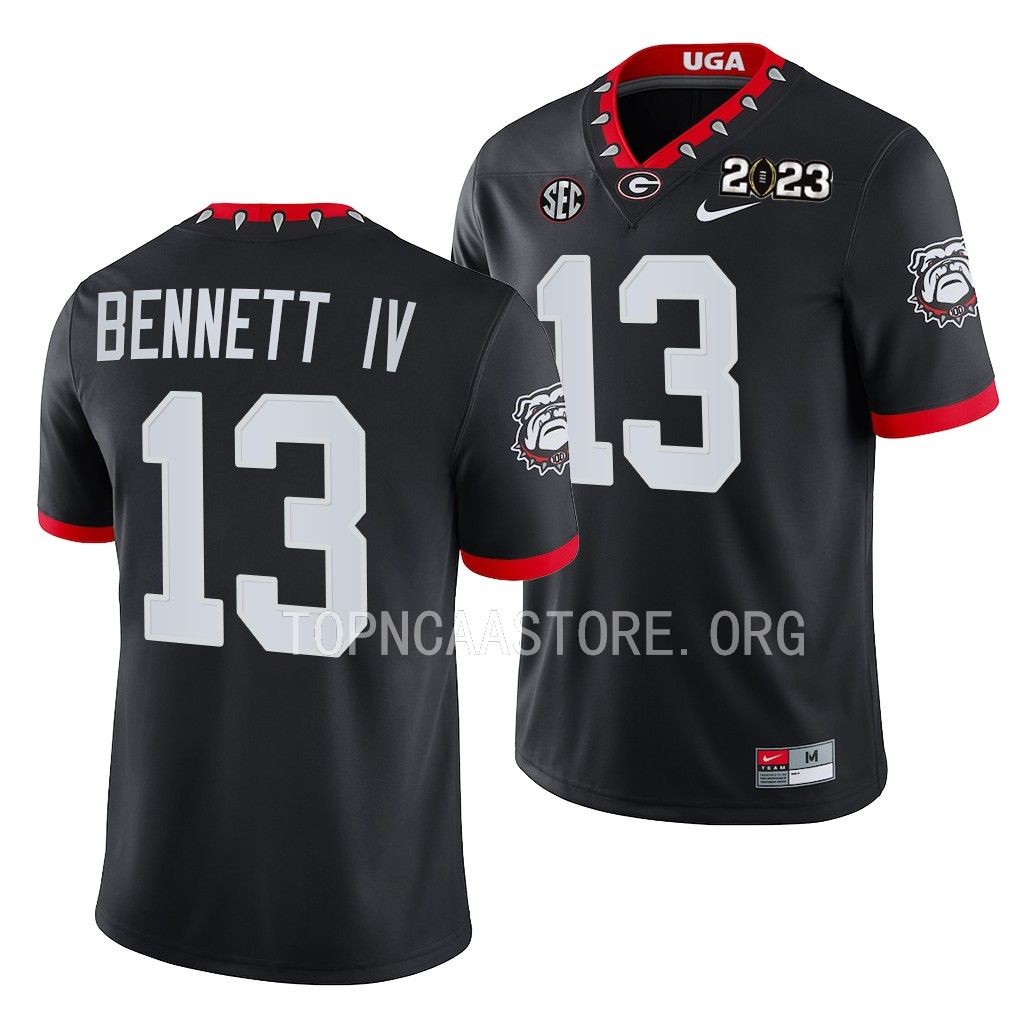 2023 National Championship Stetson Bennett Georgia Bulldogs #13 Black College Playoff Jersey Men's