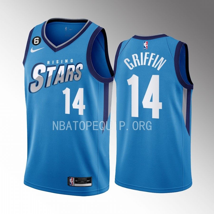 2023 NBA Rising Stars AJ Griffin Blue Men’s Uniform Atlanta Hawks #14 Jersey