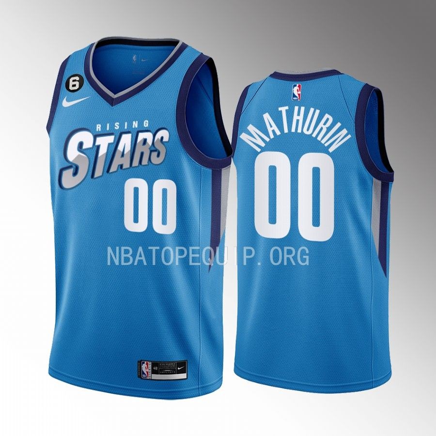 2023 NBA Rising Stars Bennedict Mathurin Blue Men’s Uniform Indiana Pacers #00 Jersey
