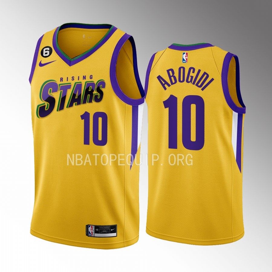 2023 NBA Rising Stars Efe Abogidi Yellow Men's Uniform NBA G League #10 Jersey