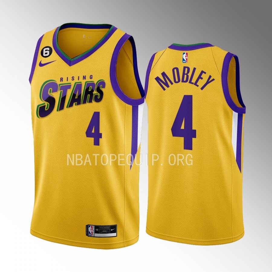 2023 NBA Rising Stars Evan Mobley Yellow Men’s Uniform Cleveland Cavaliers #4 Jersey