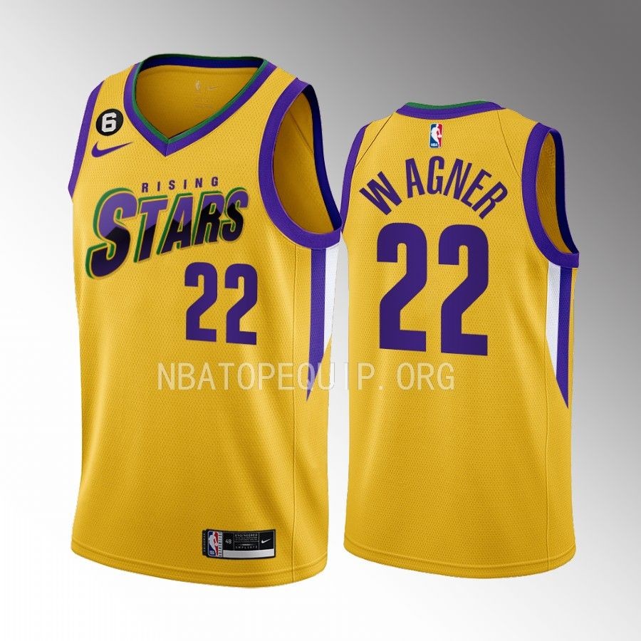 2023 NBA Rising Stars Franz Wagner Yellow Men’s Uniform Orlando Magic #22 Jersey