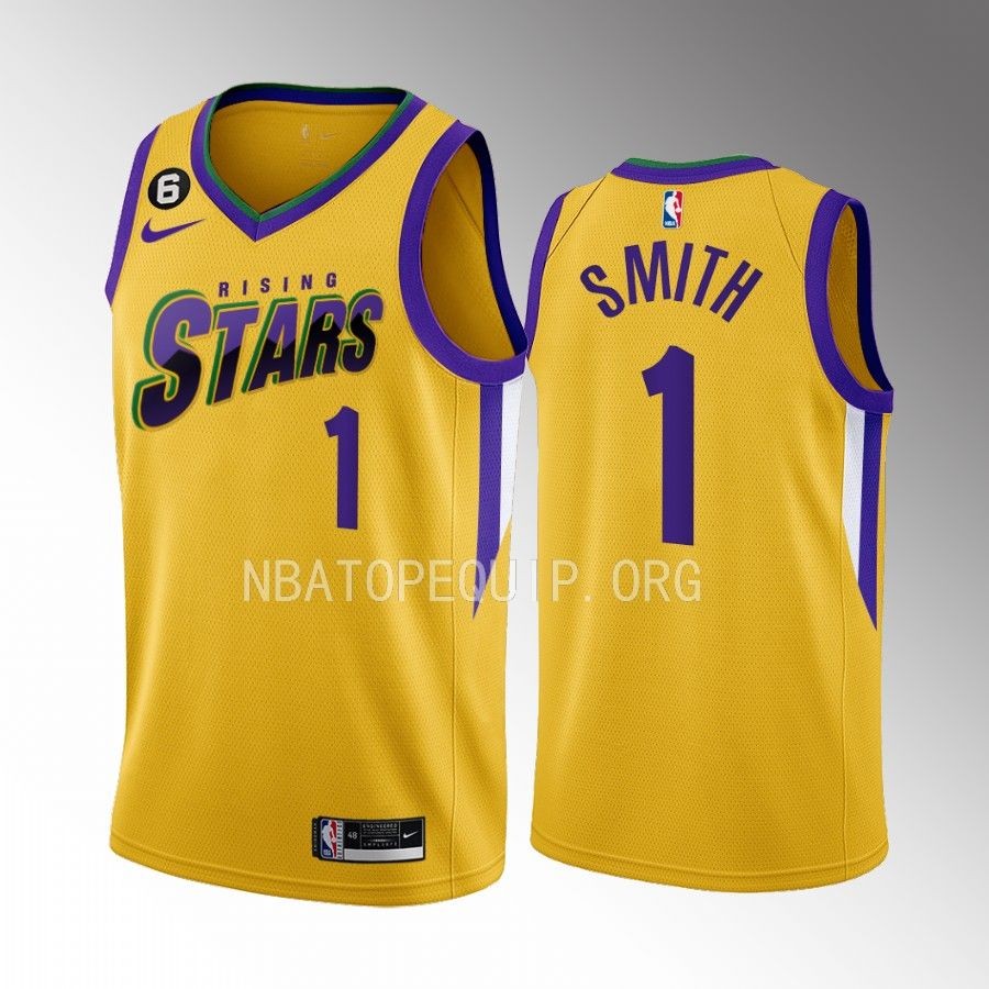 2023 NBA Rising Stars Jabari Smith Yellow Men’s Uniform Houston Rockets #1 Jersey