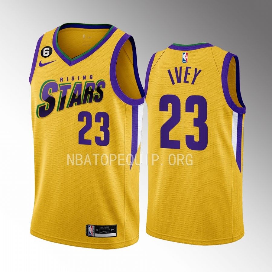 2023 NBA Rising Stars Jaden Ivey Yellow Men’s Uniform Detroit Pistons #23 Jersey