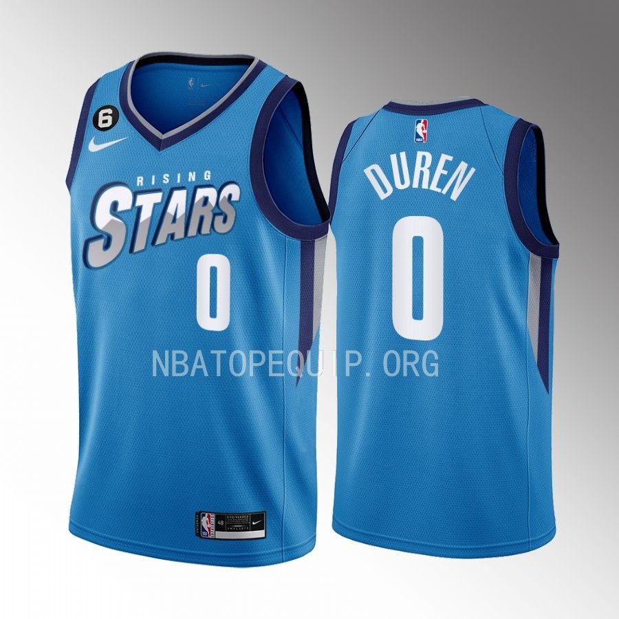 2023 NBA Rising Stars Jalen Duren Blue Men’s Uniform Detroit Pistons #0 Jersey