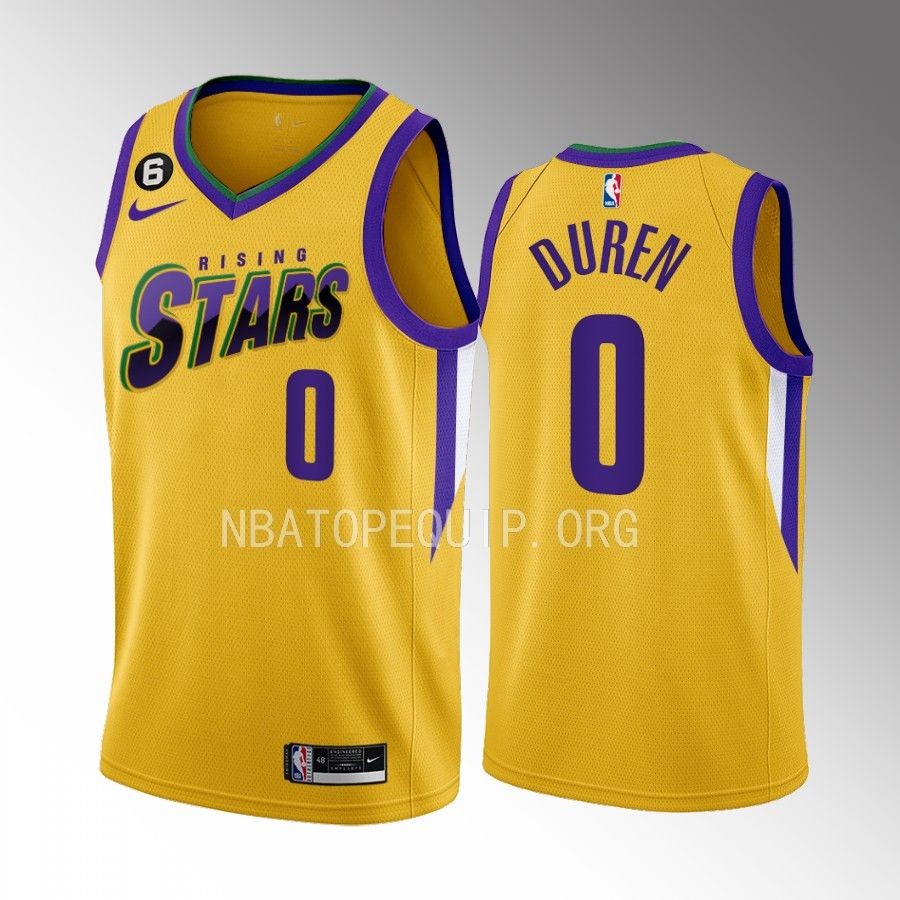 2023 NBA Rising Stars Jalen Duren Yellow Men’s Uniform Detroit Pistons #0 Jersey