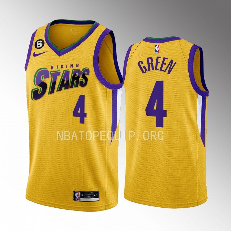 2023 NBA Rising Stars Jalen Green Yellow Men’s Uniform Houston Rockets #4 Jersey