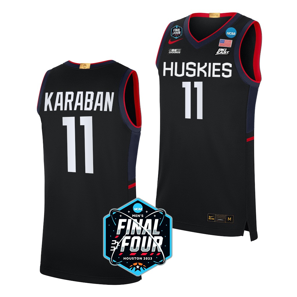 2023 NCAA Final Four Alex Karaban UConn Huskies #11 Black Mens Jersey