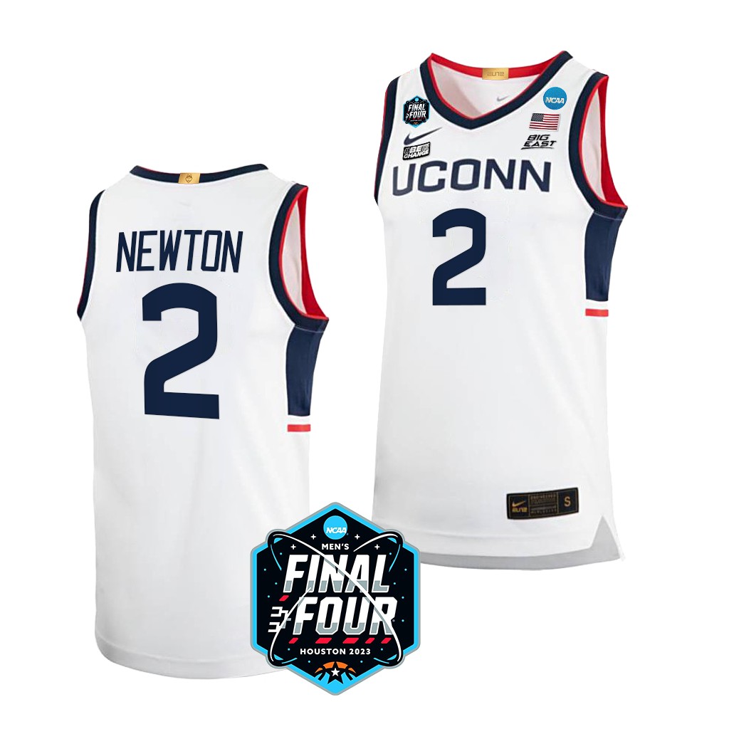2023 NCAA Final Four Tristen Newton UConn Huskies #2 White Mens Jersey