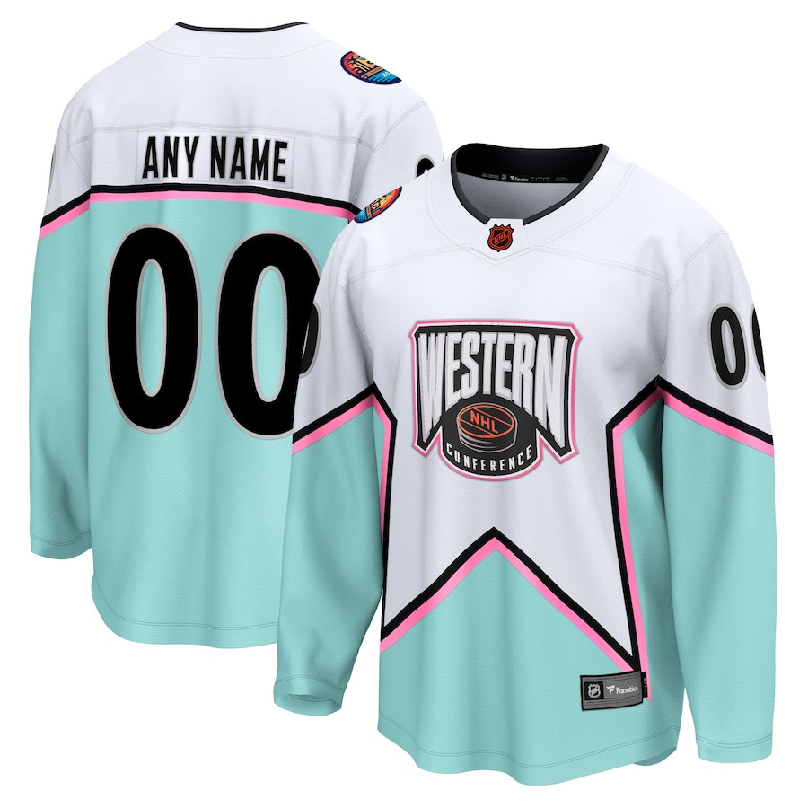 2023 NHL All-Star Game Logo – Western Conference Custom Stitched Jersey – White