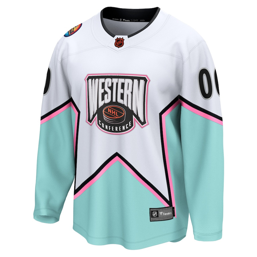 2023 NHL All-Star Game Logo – Western Conference Custom Stitched Jersey – White
