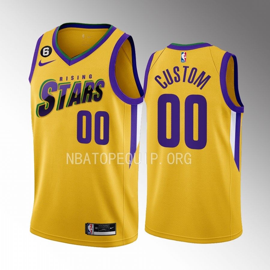 2023 Rising Stars Game Custom Yellow Men's Uniform NBA #00 Jersey