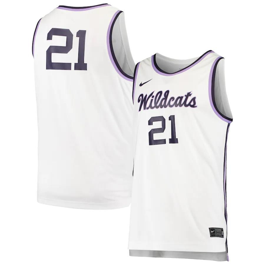 21 Kansas State Wildcats Basketball Stitched Jersey – White