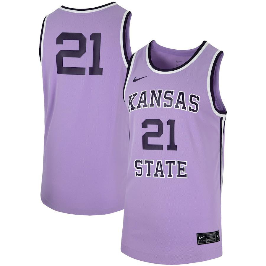 21 Kansas State Wildcats Throwback Basketball Stitched Jersey – Purple