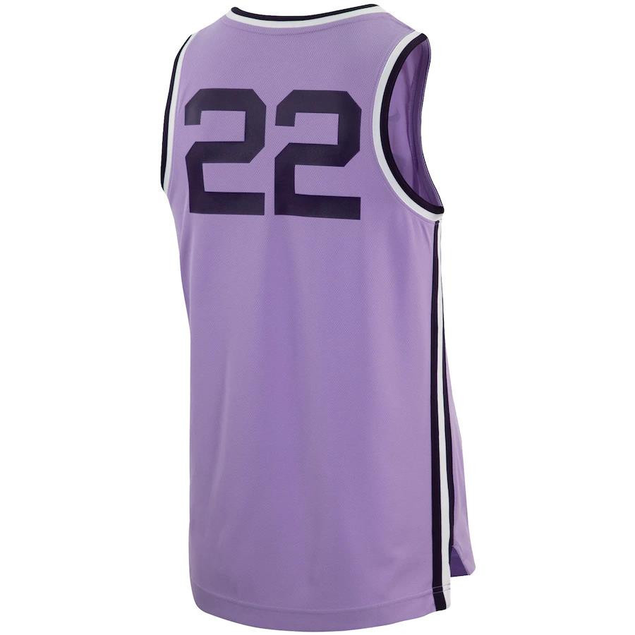 22 Kansas State Wildcats Retro Basketball Stitched Jersey – Purple