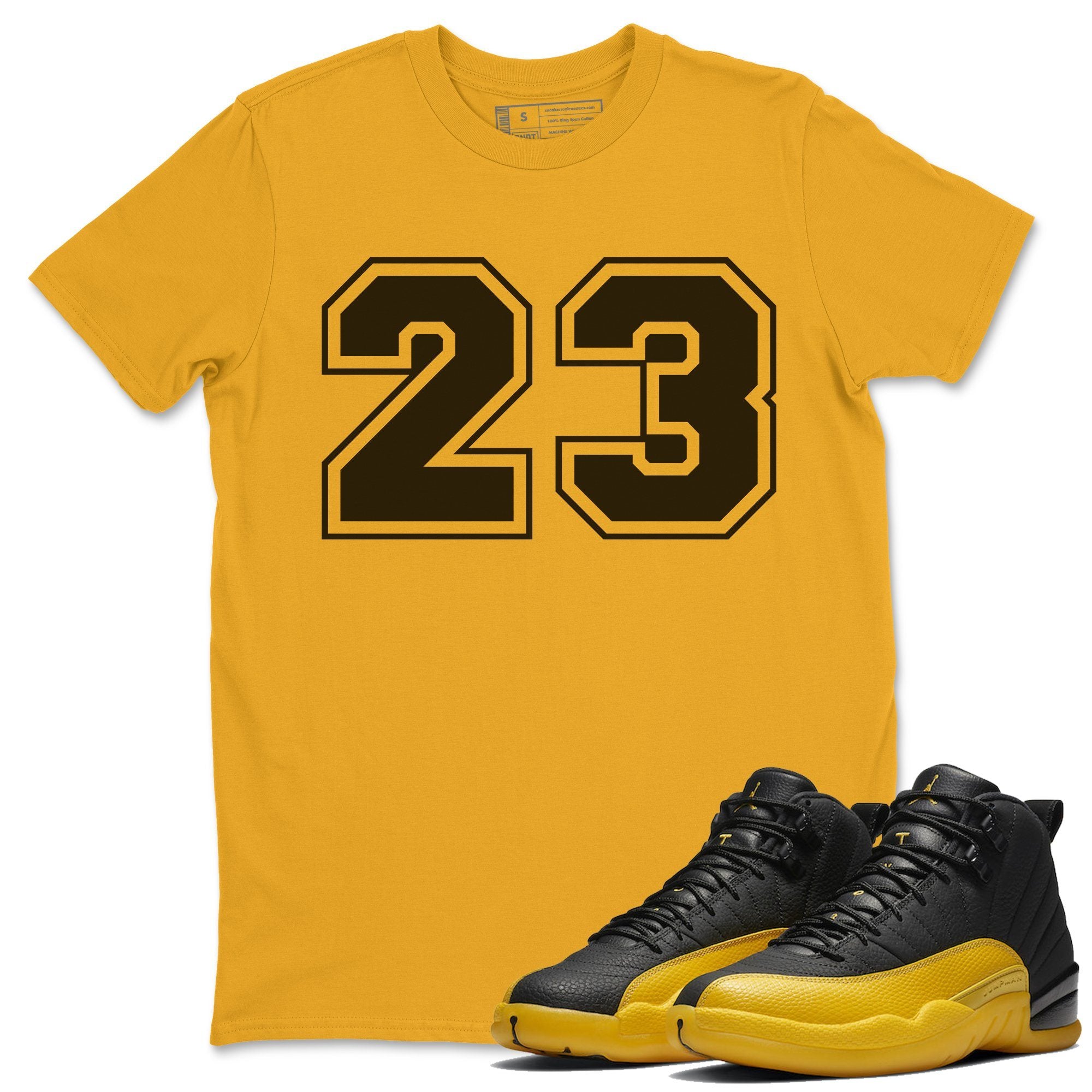 23 Unisex Tshirt – Air Jordan 12 University Gold