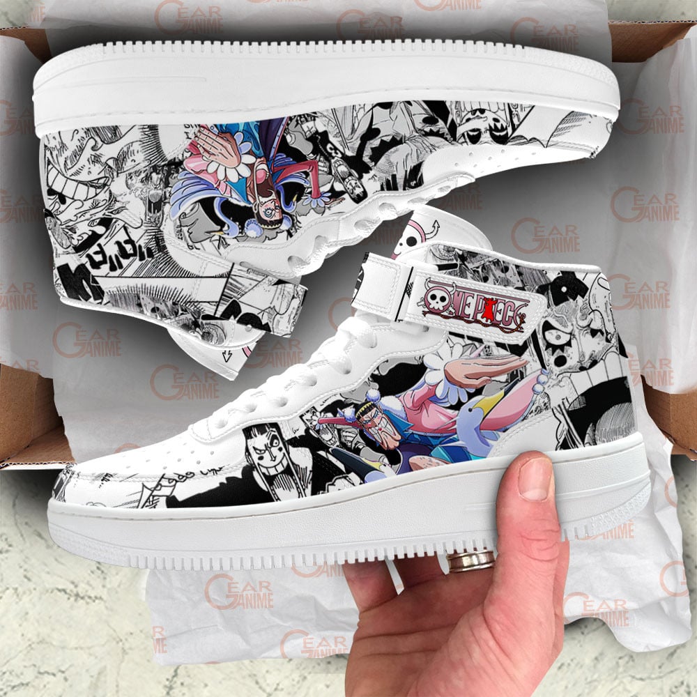 2 Bon Clay Sneakers Air Mid One Piece Custom Anime Shoes Mix Manga