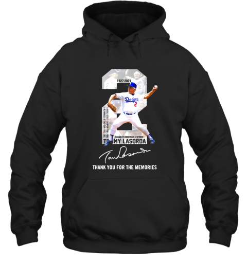 2 Tommy Lasorda 1936 2021 Los Angeles Dodgers Thank You For The Memories Signature Hoodie