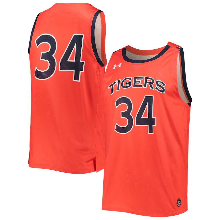 34 Auburn Tigers Under Armour Alternate Basketball Stitched Jersey – Orange