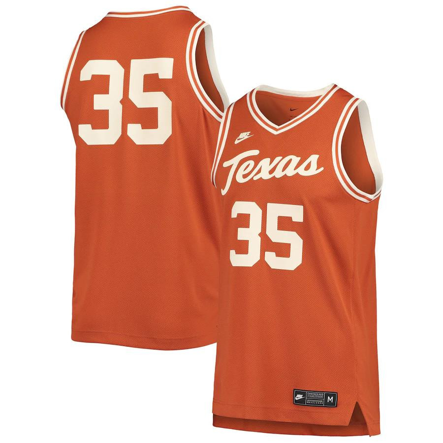 35 Texas Longhorns Retro Basketball Stitched Jersey – Texas Orange