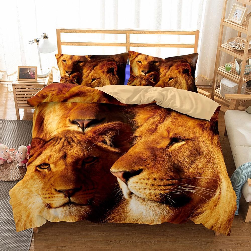 3 Lions 3D Customized Duvet Cover Bedding Set