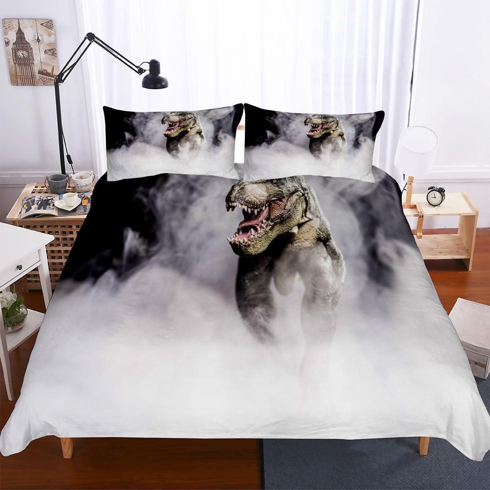 3 Pieceet 3D Digital Print Lost World Jurassic Park Big Dinosaur Patterns 3D Customized Duvet Cover Bedding Set